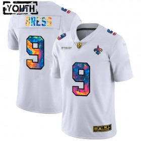 Camiseta Niño NFL New Orleans Saints Drew Brees 9 Nike 2020 Multicolor Blanco